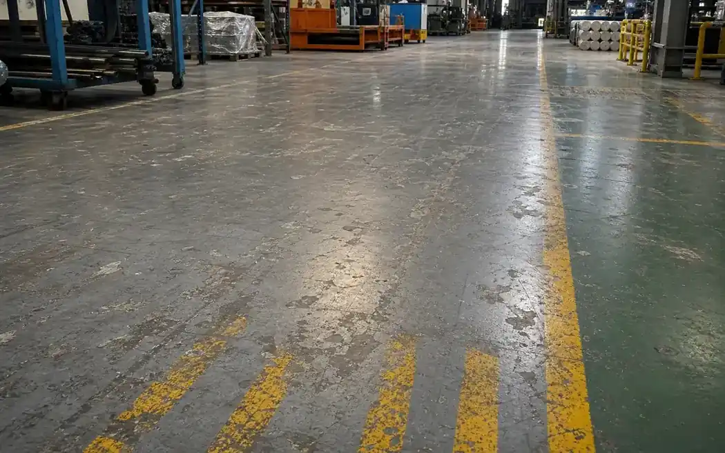 Sàn nhà xưởng xuống cấp