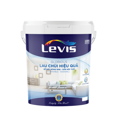 LEVIS GLORIOUS CLEANABLE EGGSHELL – LAU CHÙI HIỆU QUẢ BỀ MẶT BÓNG NHẸ 18L