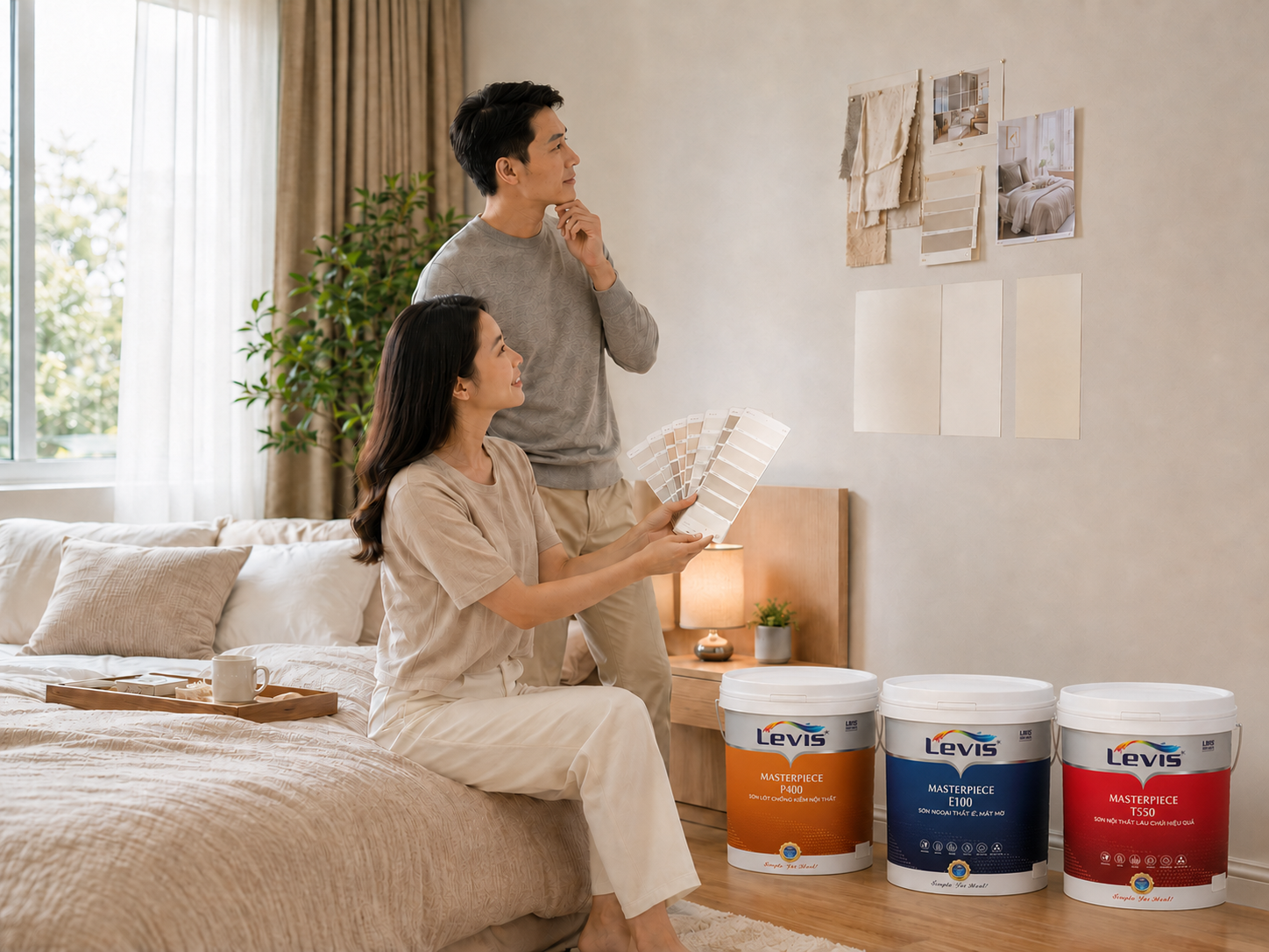 Phối màu phòng ngủ theo ánh sáng và đồ nội thất