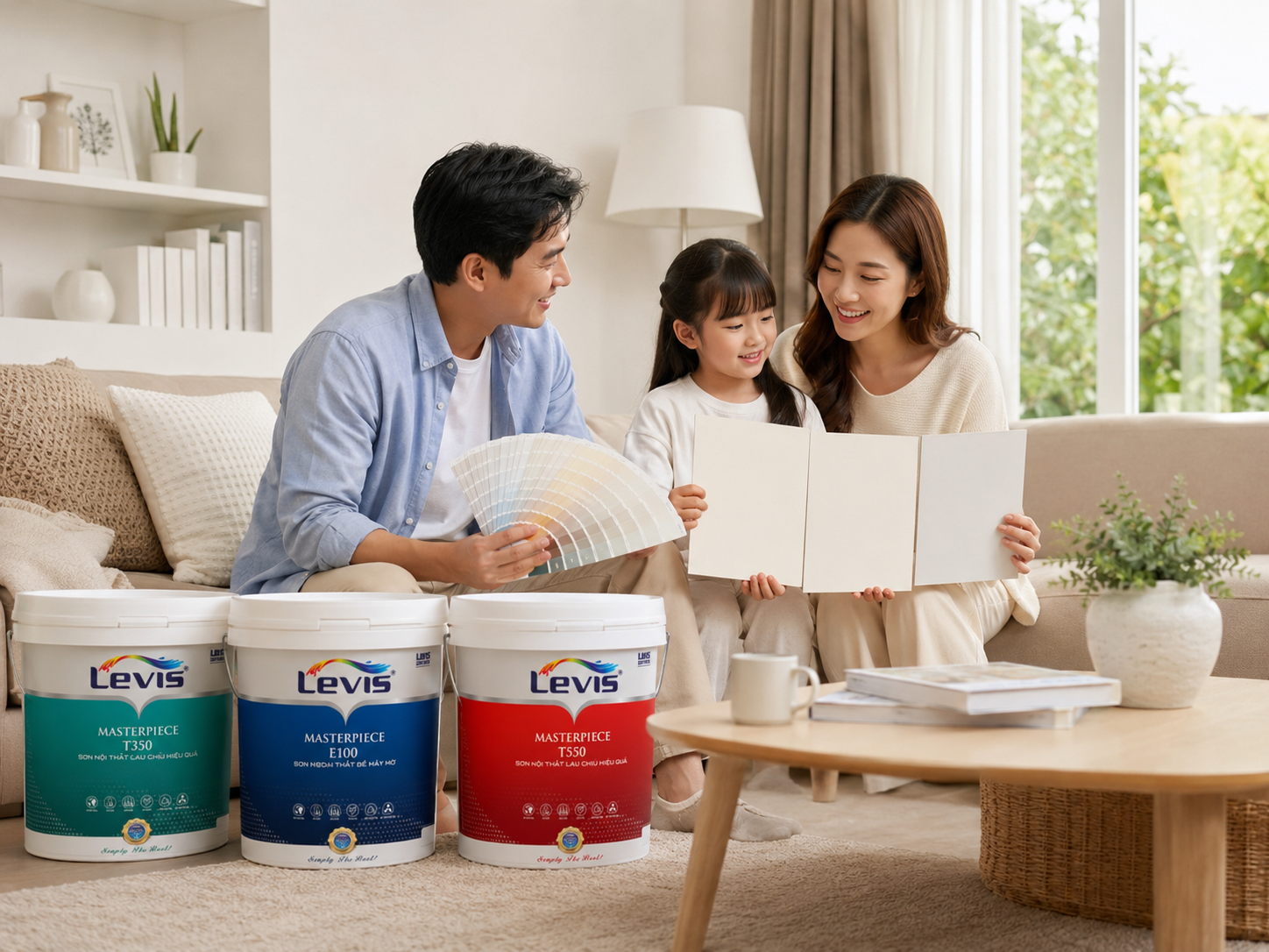 Gia đình chọn sắc trắng phù hợp với đồ nội thất