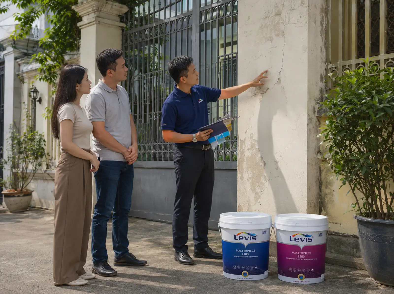 Đánh giá hiện trạng tường ngoài trời của nhà phố