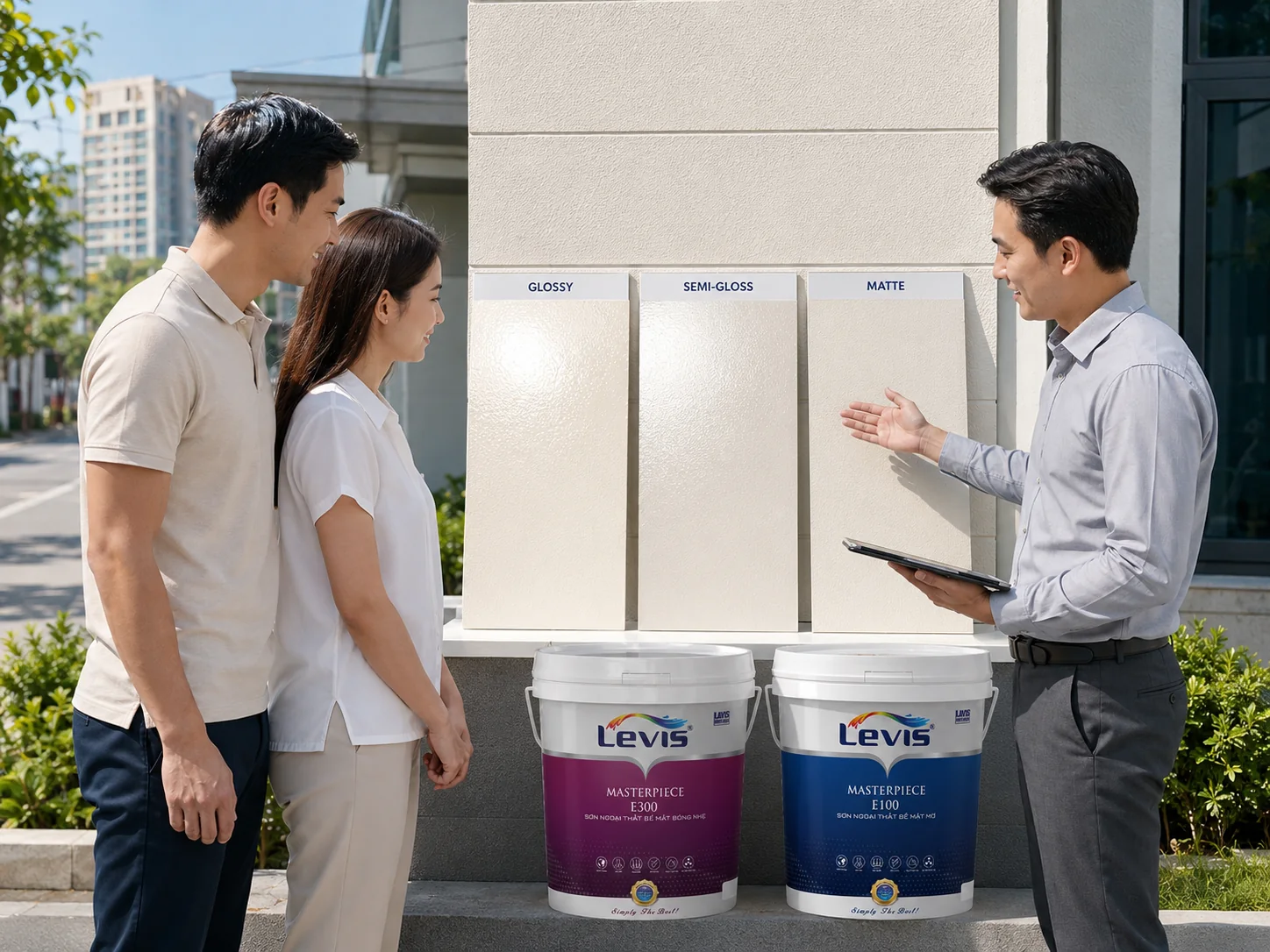 Tư vấn chọn độ bóng sơn cho mặt tiền