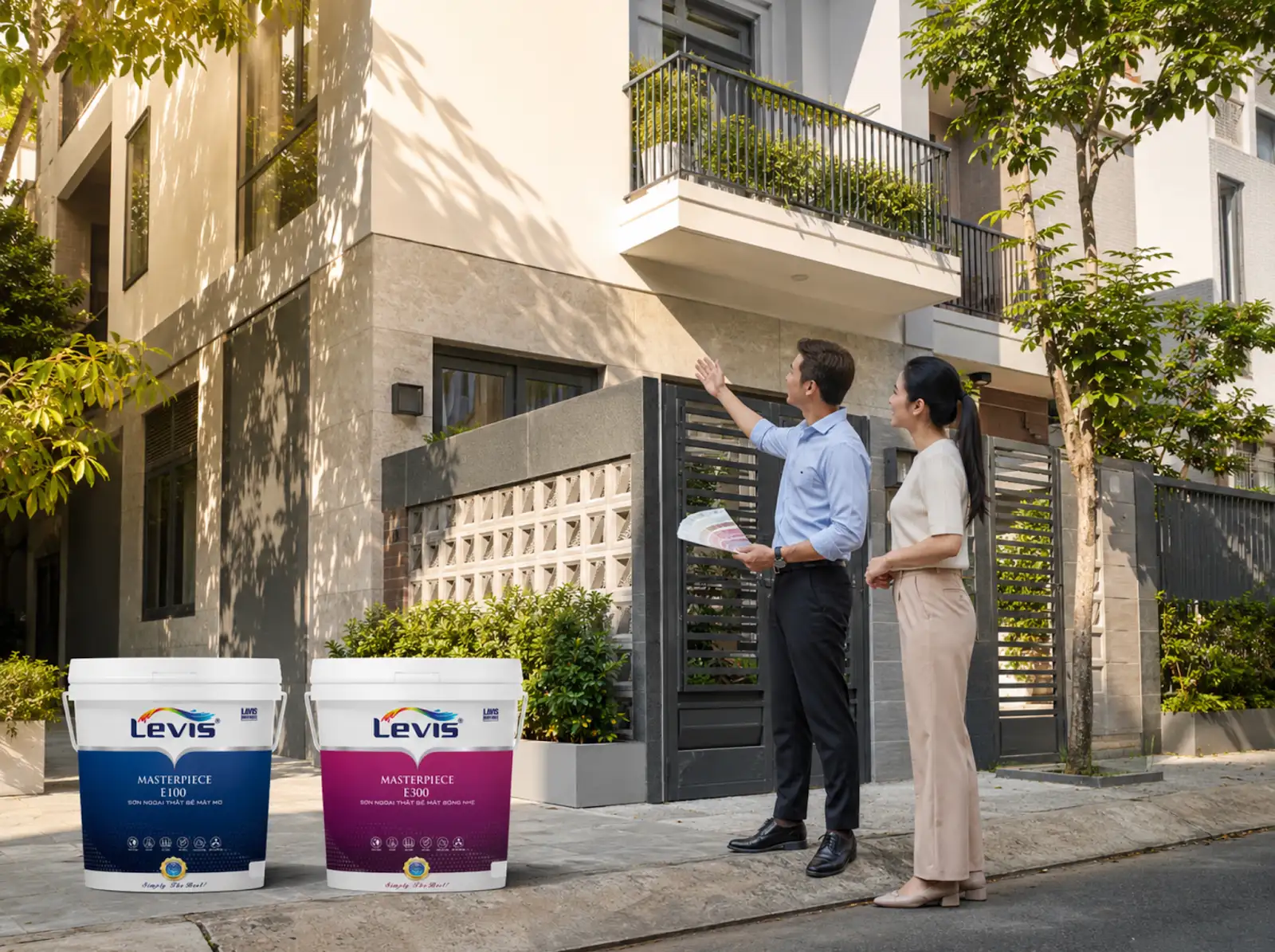 Tư vấn hệ sơn và màu cho mặt tiền nhà phố