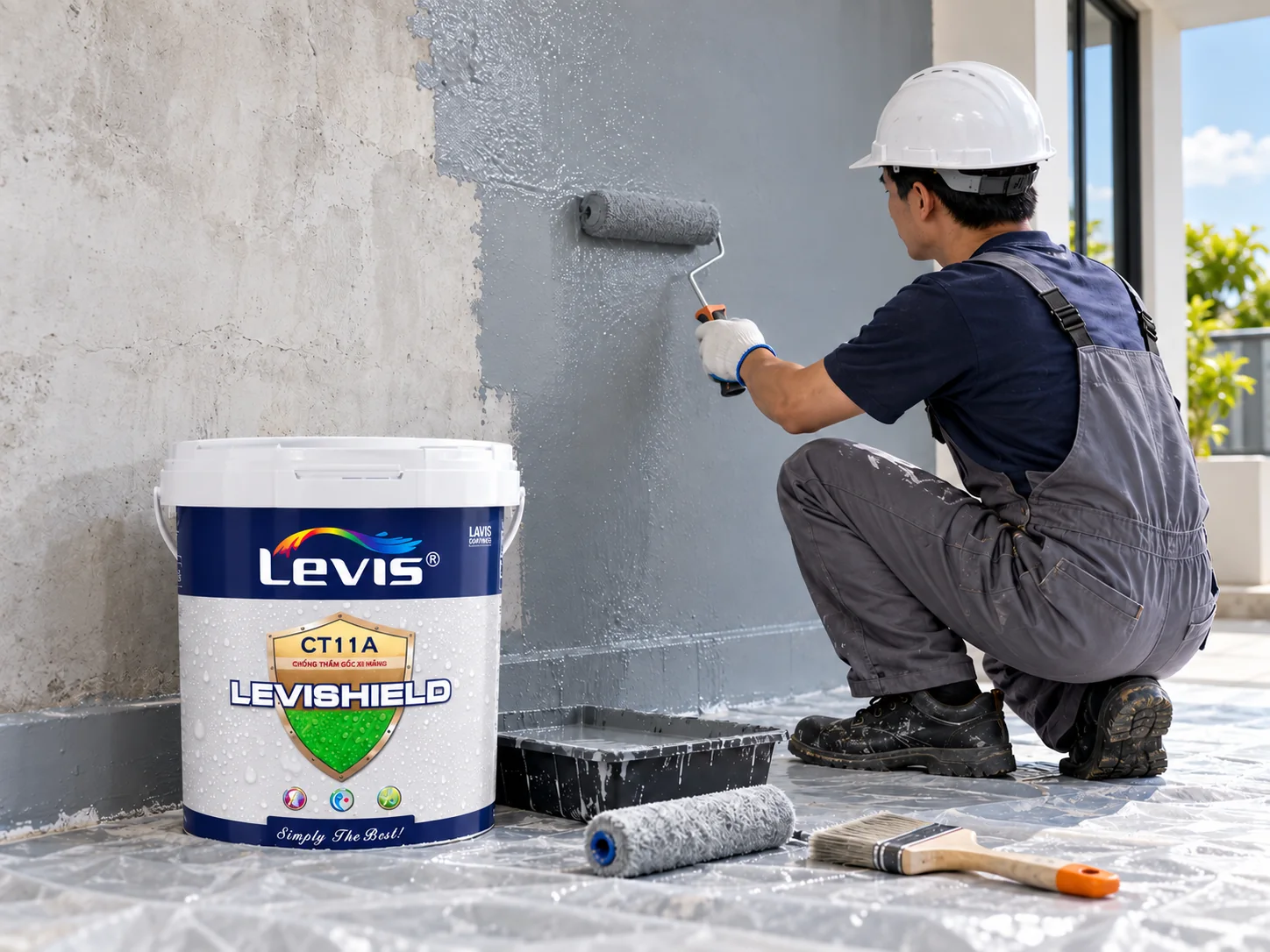 Minh họa thi công lớp hoàn thiện trên nền đã chuẩn bị